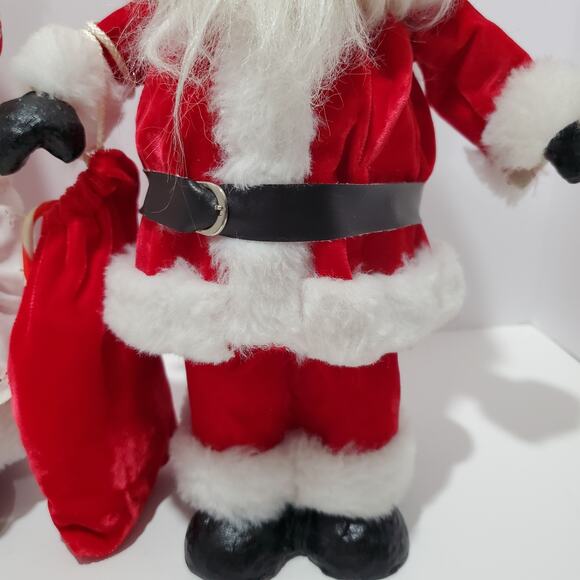 Vtg Santa & Mrs. Claus Paper Mache Christmas Décor 13" Tall Holiday - Picture 5 of 16